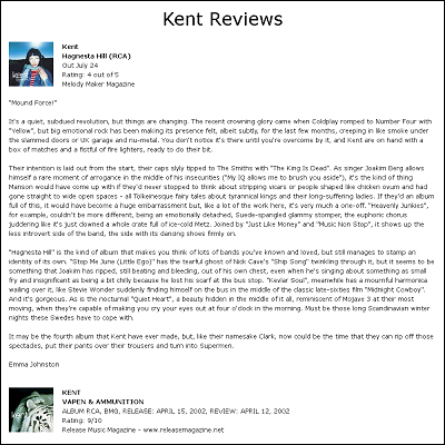 Kent Reviews
